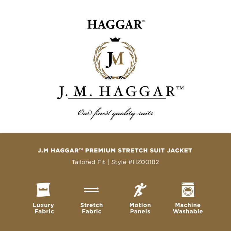 Chaqueta de traje Haggar 46R gris oscuro con tejido stretch