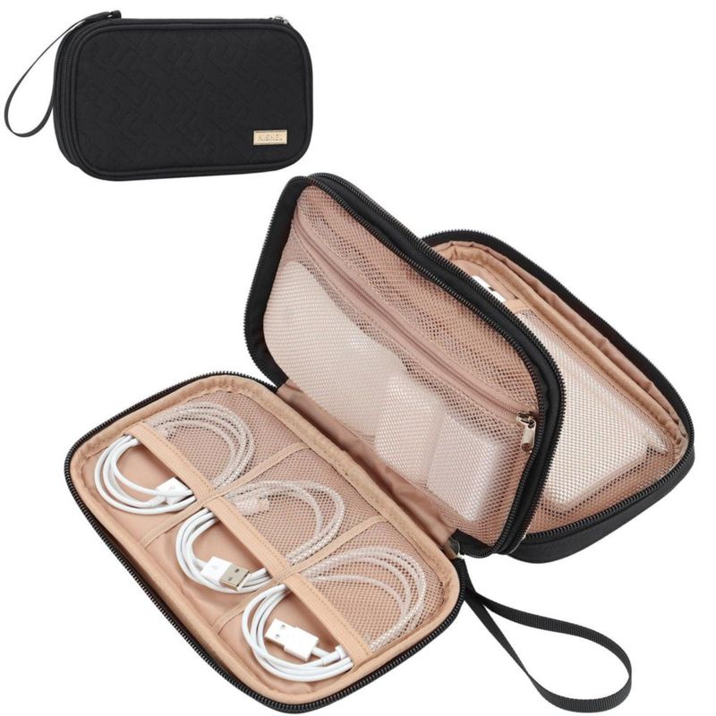 Organizador de Cables NISHEL Mediano Negro Doble Capa