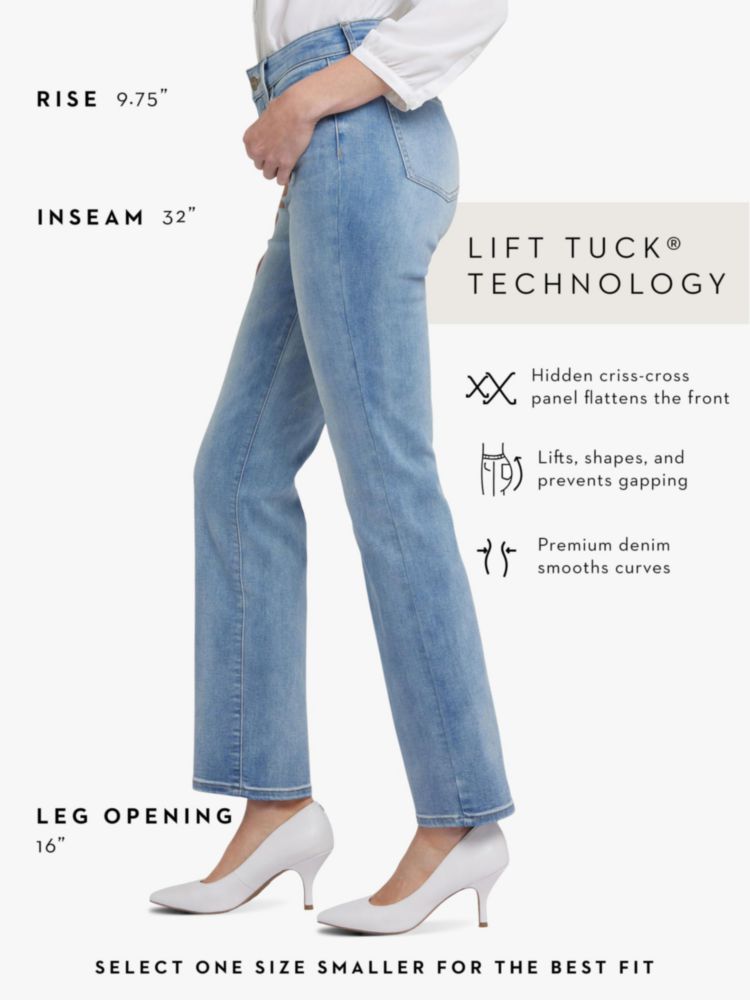 Jeans de mezclilla NYDJ Marilyn Corte Recto Biscayne talla 8