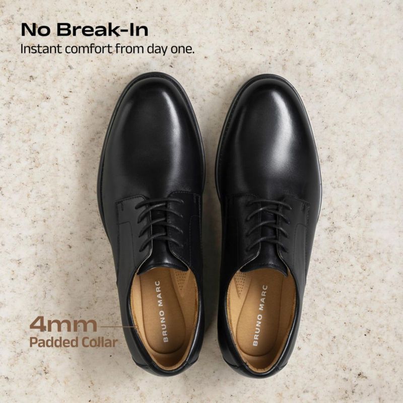 Zapatos de Vestir Bruno Marc 11 Negro Cuero Clásico