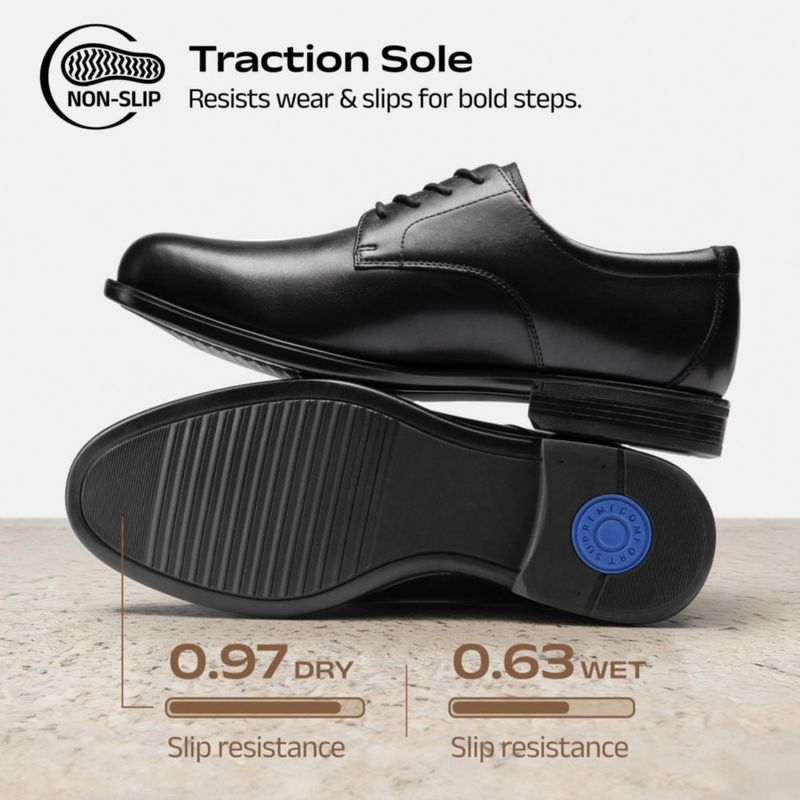 Zapatos de Vestir Bruno Marc 11 Negro Cuero Clásico