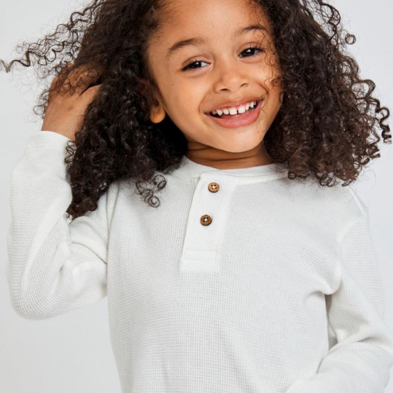 Camisa HonestBaby 3T Pack de 5 Henley de Manga Larga - Color Sandstorm
