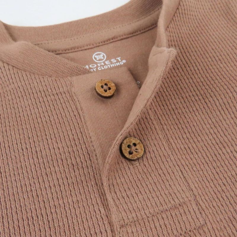 Camisa HonestBaby 3T Pack de 5 Henley de Manga Larga - Color Sandstorm
