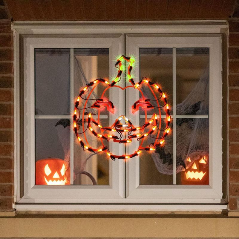 Lámpara de ventana LAMPHOME 34 cm Calabaza de Halloween iluminada