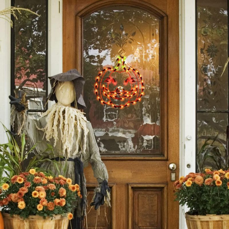 Lámpara de ventana LAMPHOME 34 cm Calabaza de Halloween iluminada