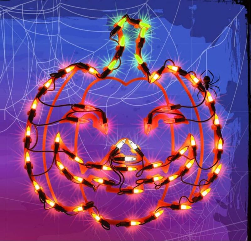 Lámpara de ventana LAMPHOME 34 cm Calabaza de Halloween iluminada