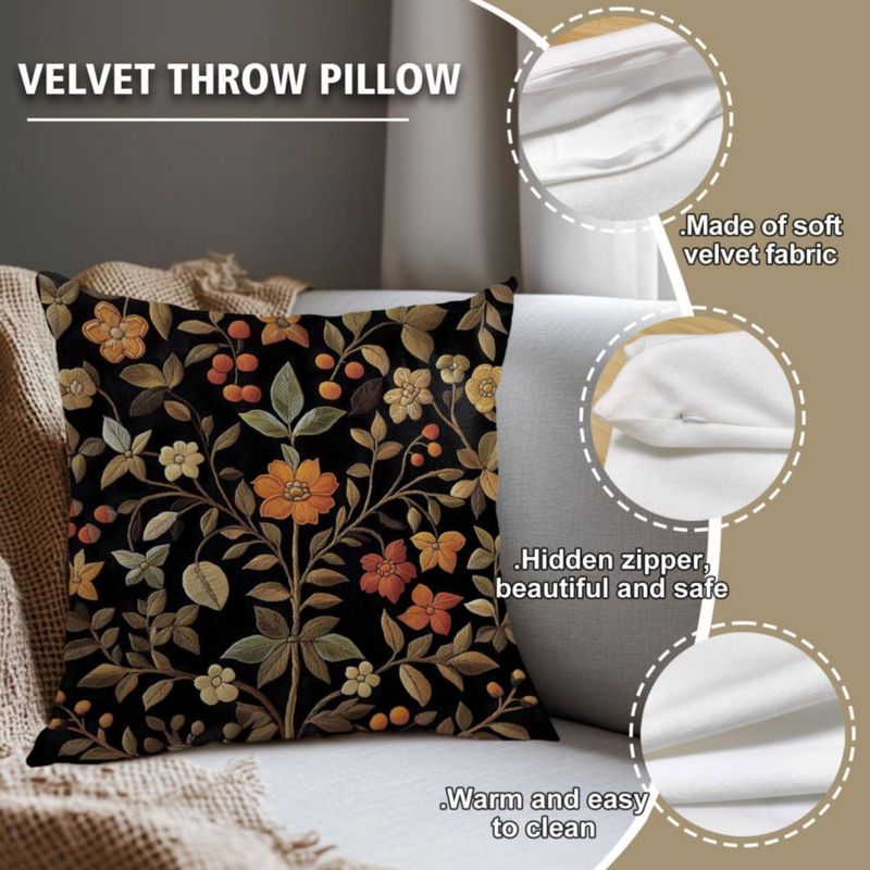 Funda de almohada YOU FOUND ME 45x45 cm Terciopelo Floral