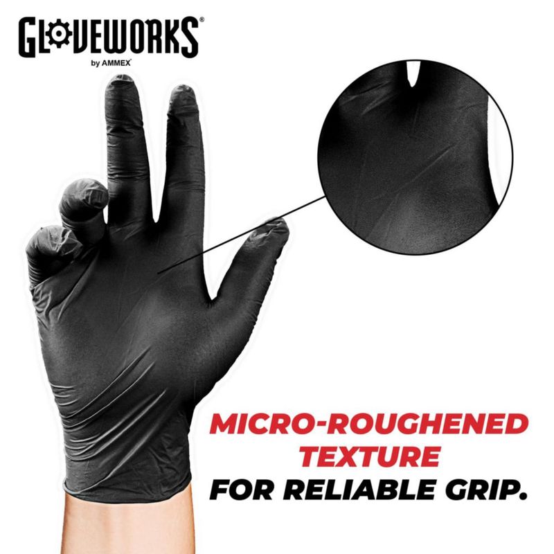 Guantes de Nitrilo GLOVEWORKS XXL Negro 4 Cajas/1000