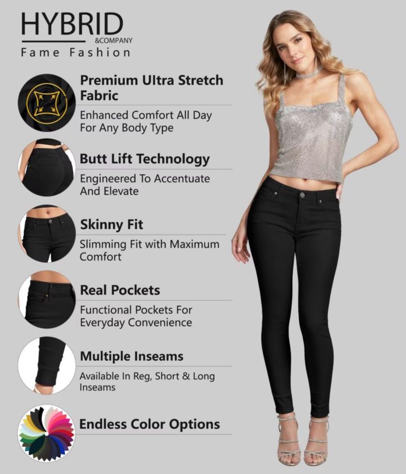 Jeans Hybrid & Company 20 Negro Stretch Denim