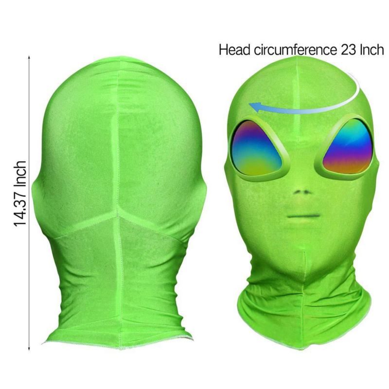 Máscara de disfraz Anroog Alien 3D de cara completa verde