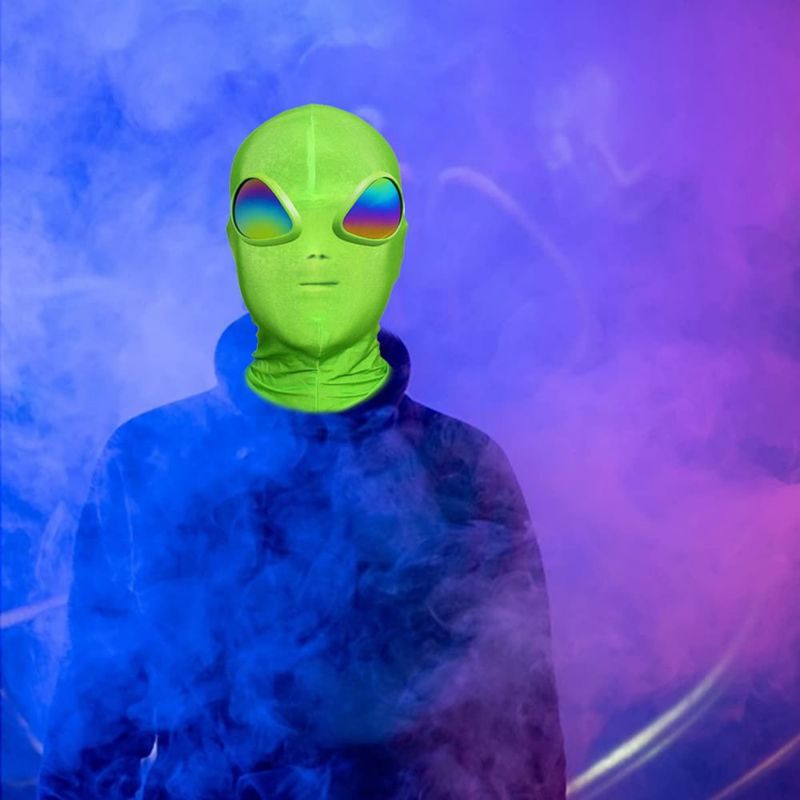 Máscara de disfraz Anroog Alien 3D de cara completa verde
