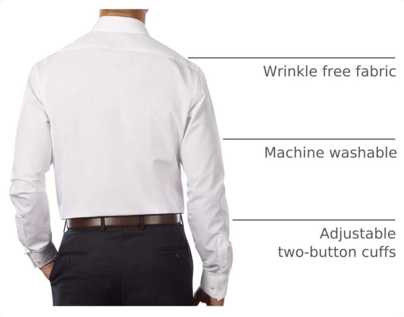 Camisa de Hombre Van Heusen Entallada Blanca Cuello 43 cm Manga 81‑84 cm