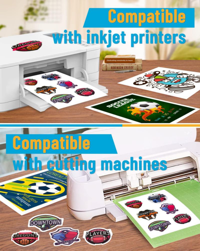 Papel vinilo para stickers transparente Colemoly – 25 hojas 21 × 29 cm