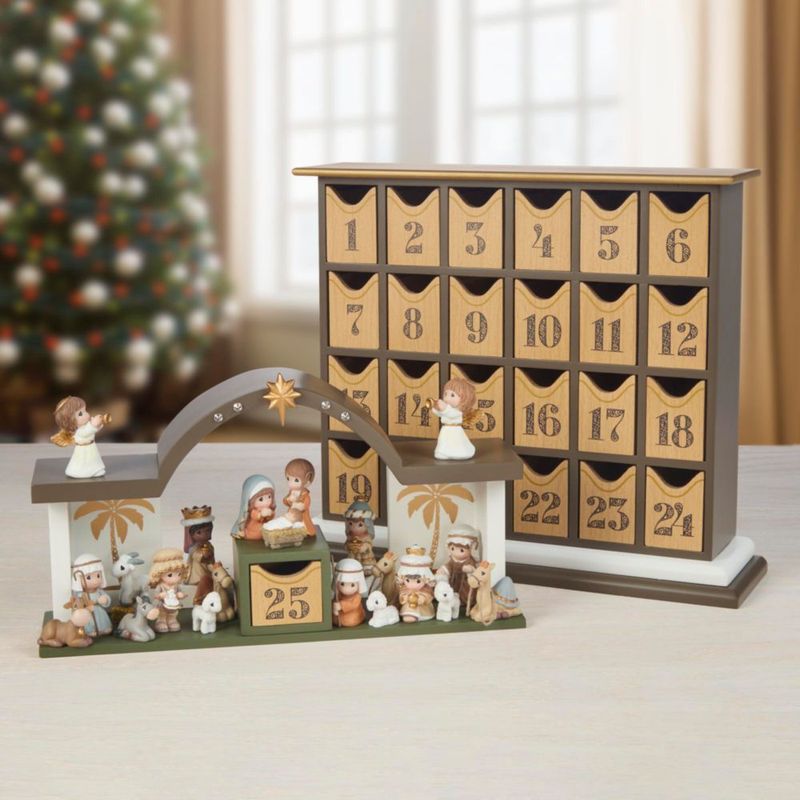 Calendario de Adviento Precious Moments 34 cm de Madera/Resina