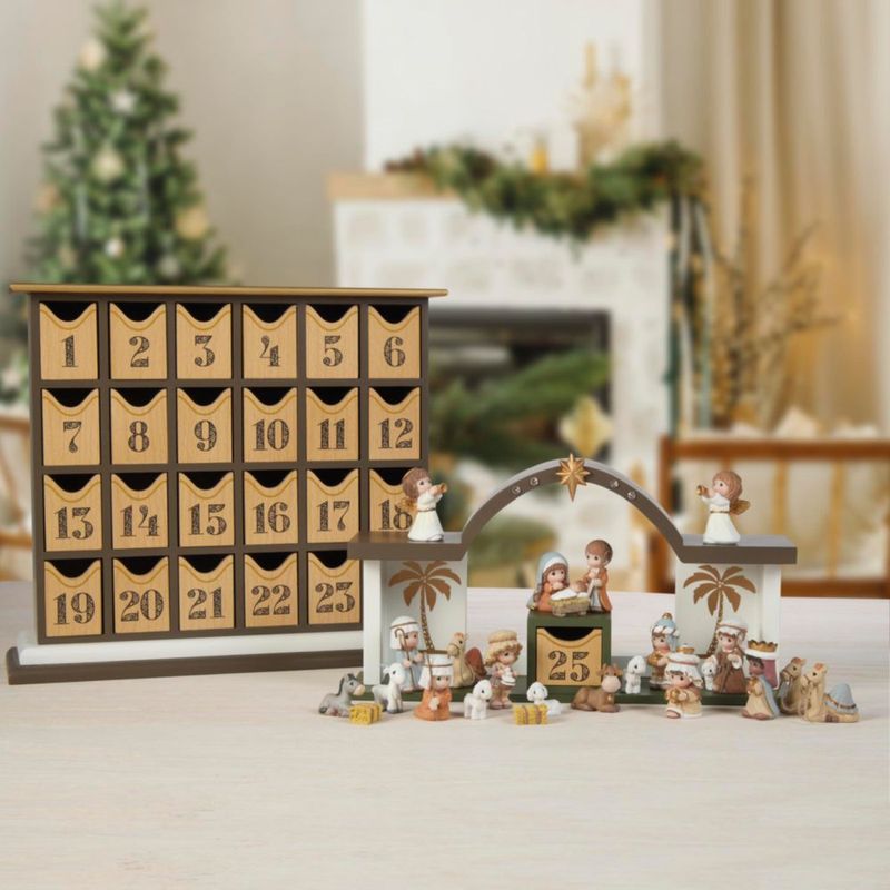 Calendario de Adviento Precious Moments 34 cm de Madera/Resina