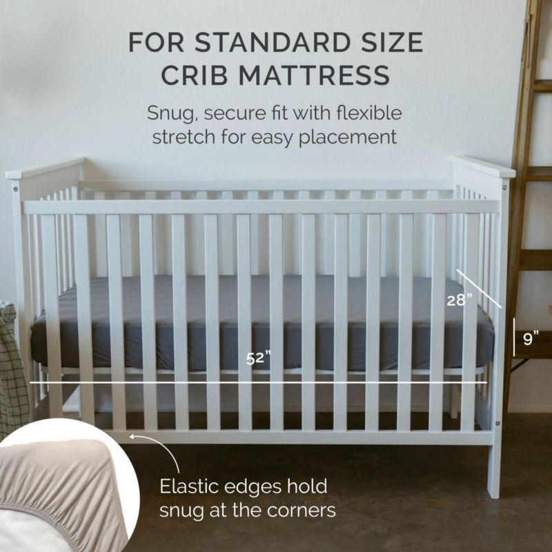 Sábana ajustable Parker Baby Co. para cuna estándar – Rayas color arcilla
