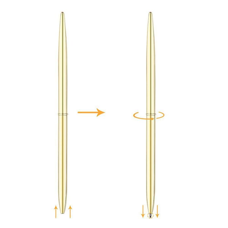 Bolígrafos de bola Unibene 12 unidades color oro punta media 1.0 mm