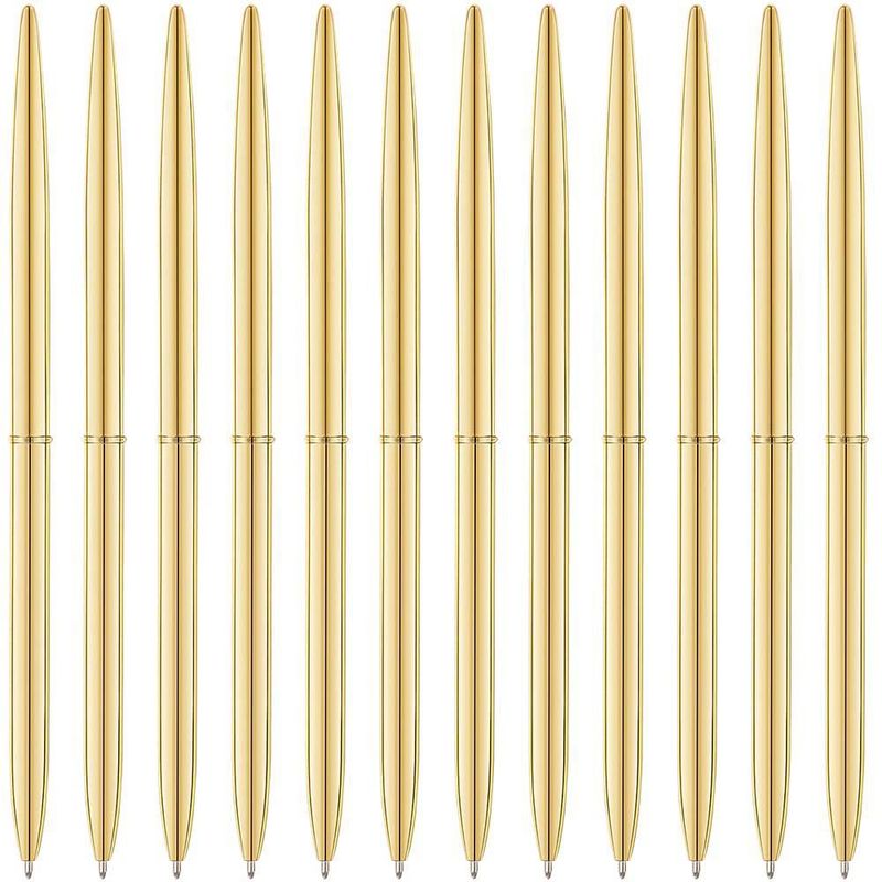 Bolígrafos de bola Unibene 12 unidades color oro punta media 1.0 mm