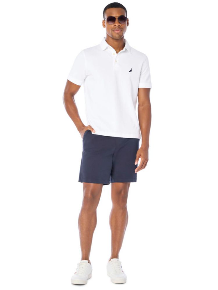 Camisa Polo Nautica Hombre Talla S Blanco Algodón Stretch