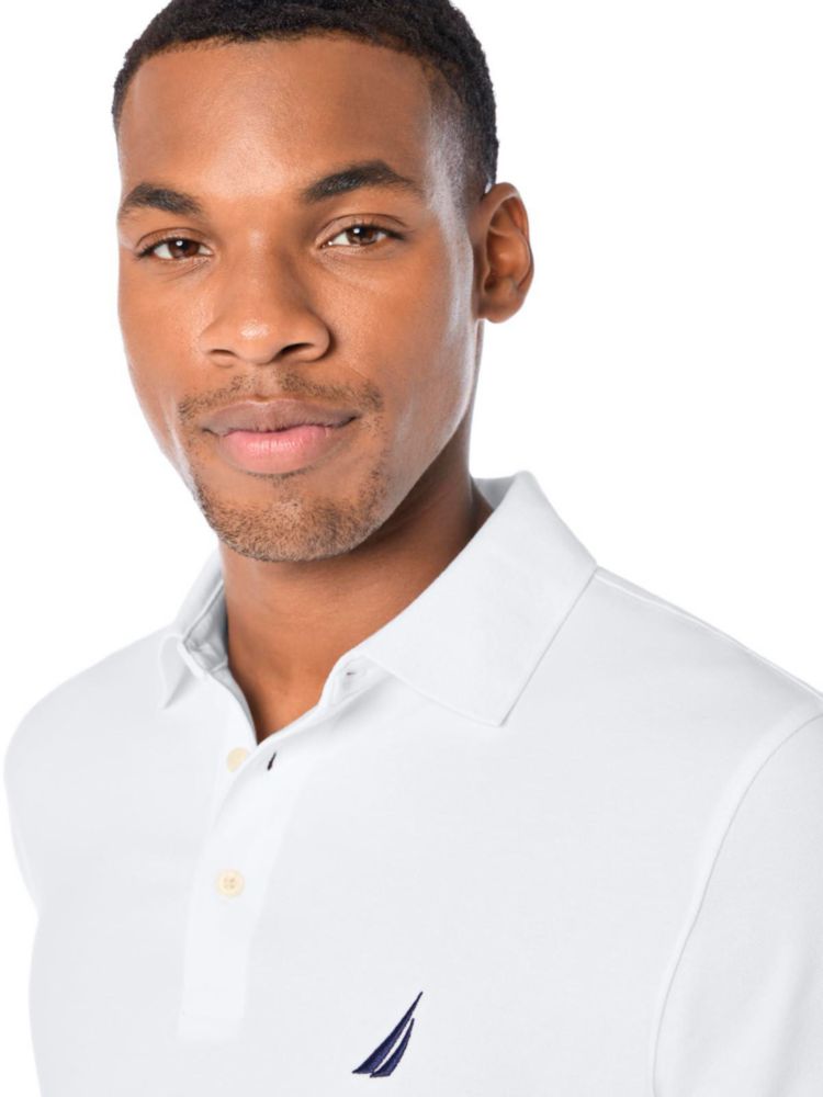 Camisa Polo Nautica Hombre Talla S Blanco Algodón Stretch
