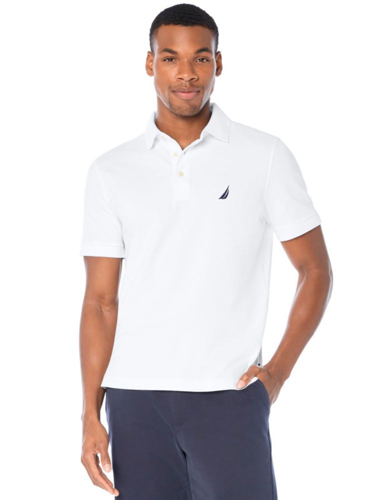 Camisa Polo Nautica Hombre Talla S Blanco Algodón Stretch