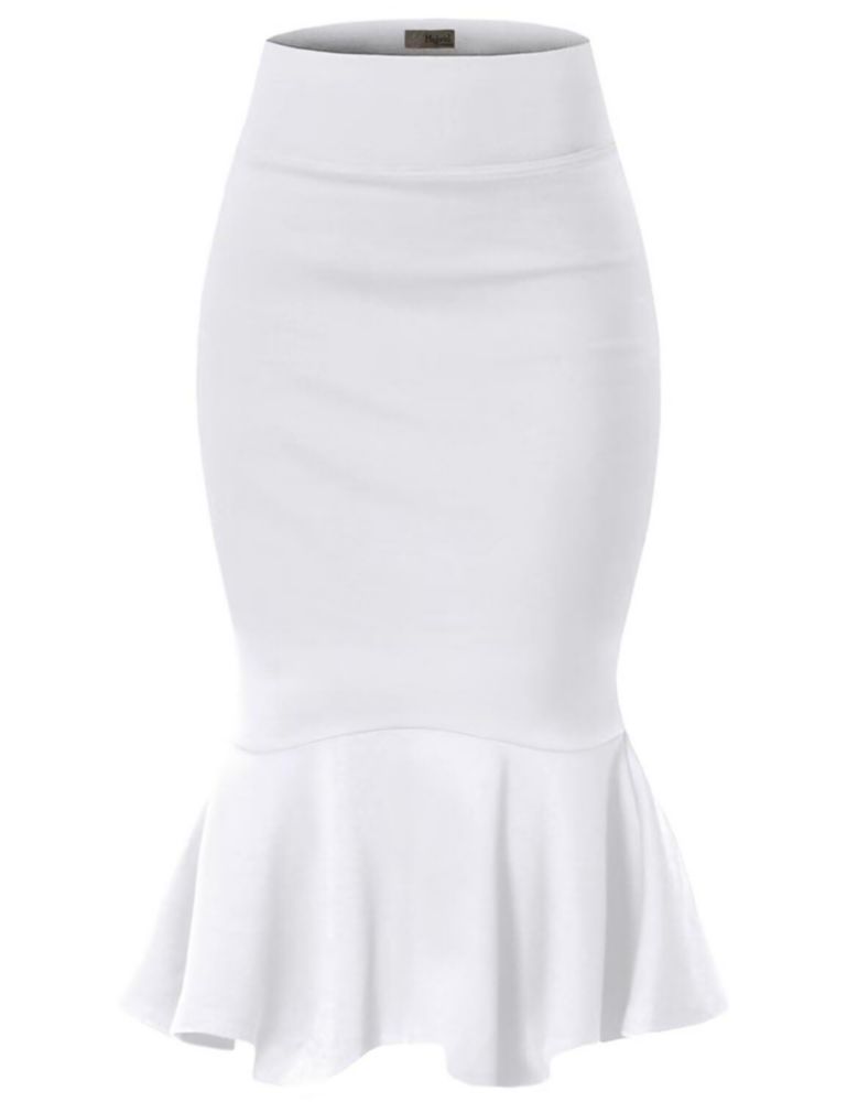 Falda lápiz de cola de pez blanca talla L – Hybrid & Company