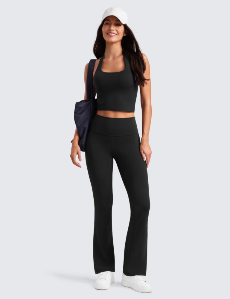 Leggings CRZ YOGA 74 cm Acampanado Negro Talla Grande