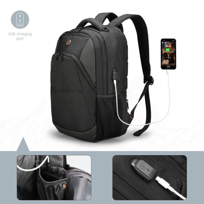 Mochila Swissdigital de 16 pulgadas con puerto de carga USB