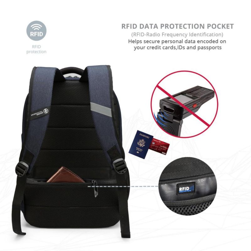 Mochila Swissdigital de 16 pulgadas con puerto de carga USB