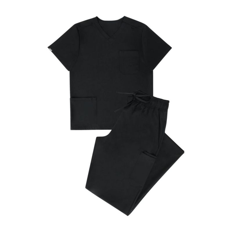 Conjunto de Uniforme Médico Hanes para Hombre con Bolsillos y Tejido de Absorción de Humedad