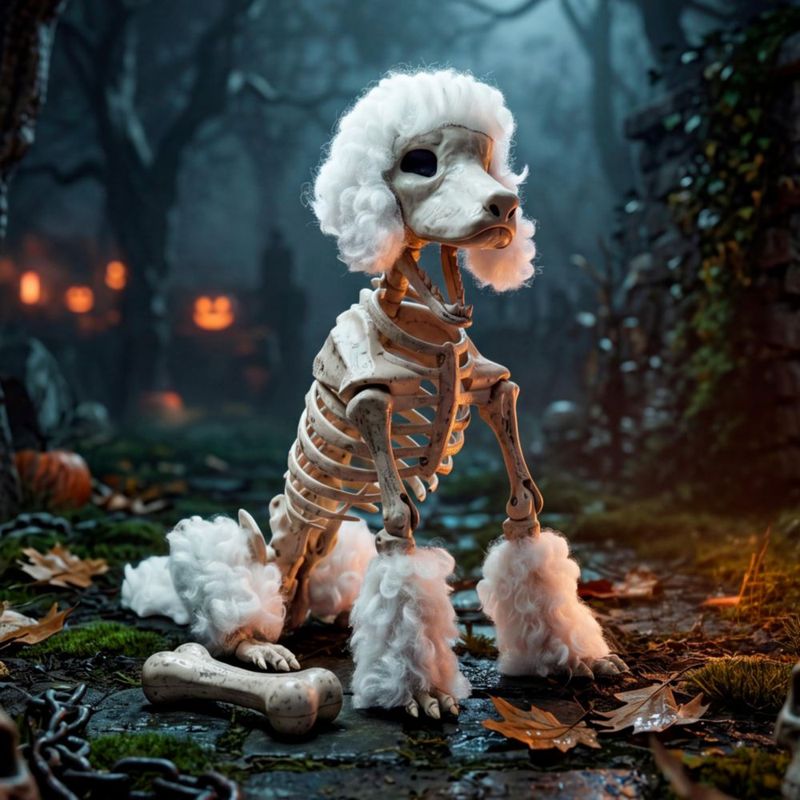 Esqueleto de perro JOYIN de 32 cm posable decoración de Halloween
