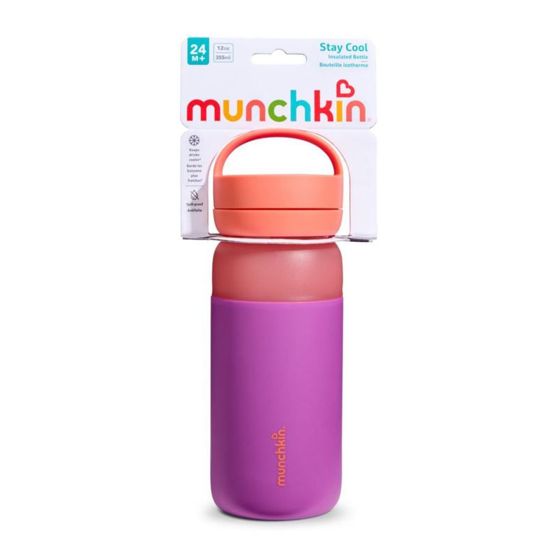Botella de agua Munchkin 355 ml Violeta con pajita