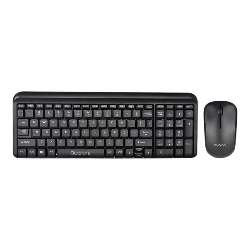 Kit Teclado y Mouse Inalámbrico Quaroni KIQ01 2.4GHz Negro