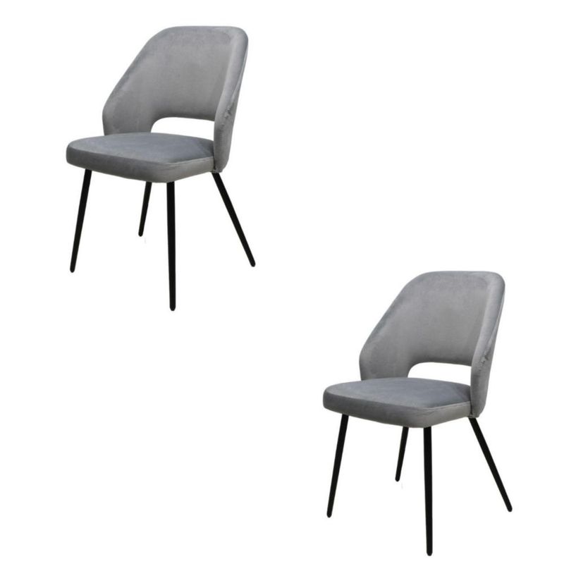 Set de 2 Sillas Color Plata Diseño Elegante