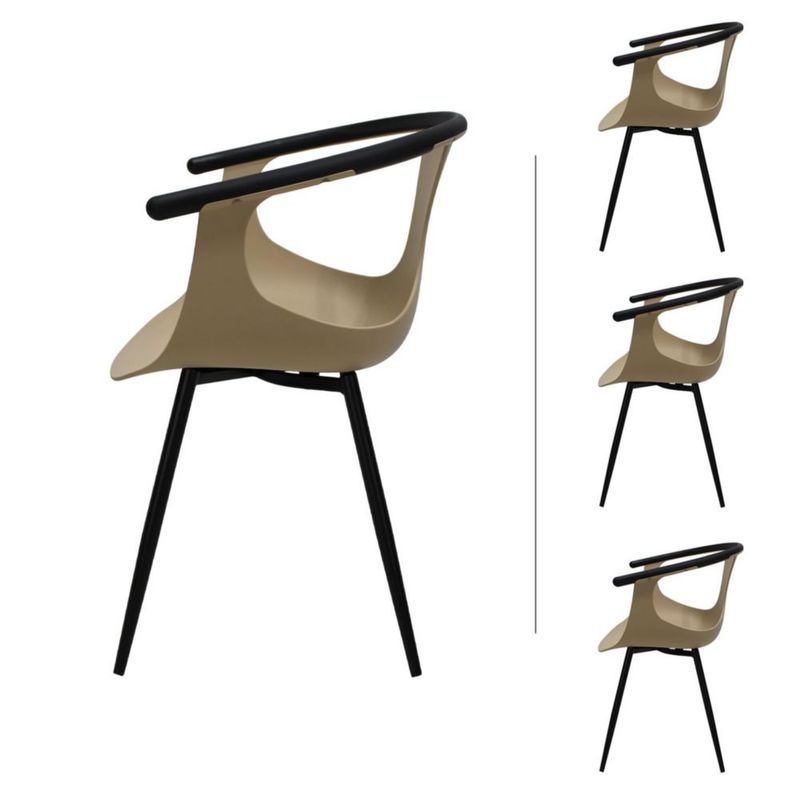 Set de 4 Sillas Color Beige con Estructura Resistente