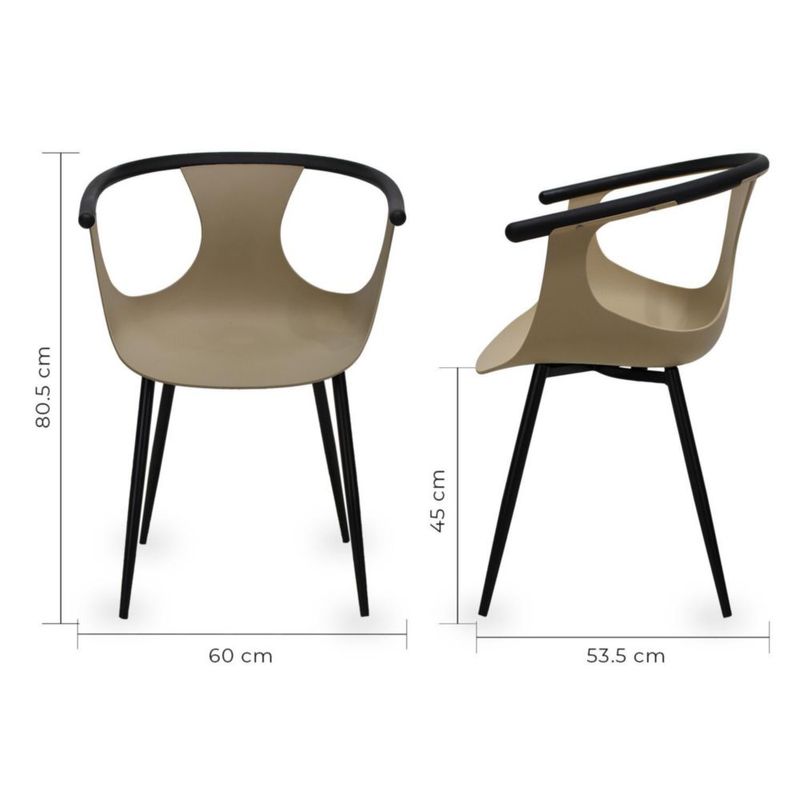 Set de 4 Sillas Color Beige con Estructura Resistente