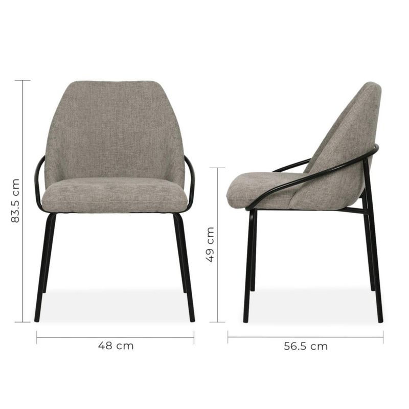 Set de 2 Sillas de Comedor Beige Elegantes para Interior