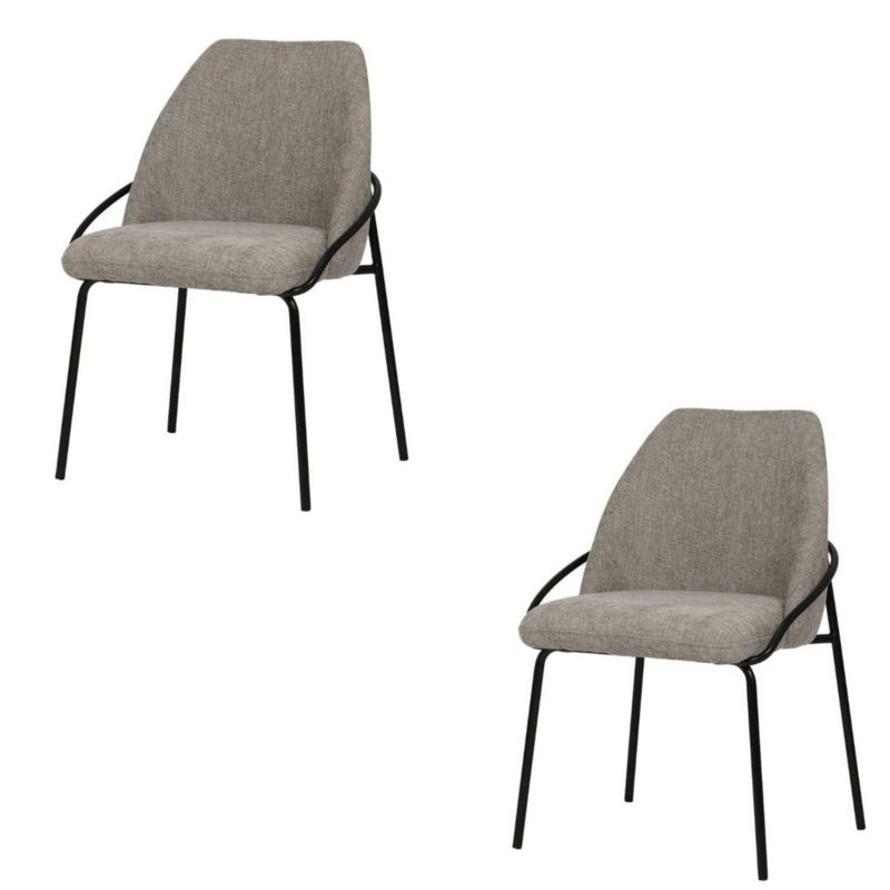 Set de 2 Sillas de Comedor Beige Elegantes para Interior