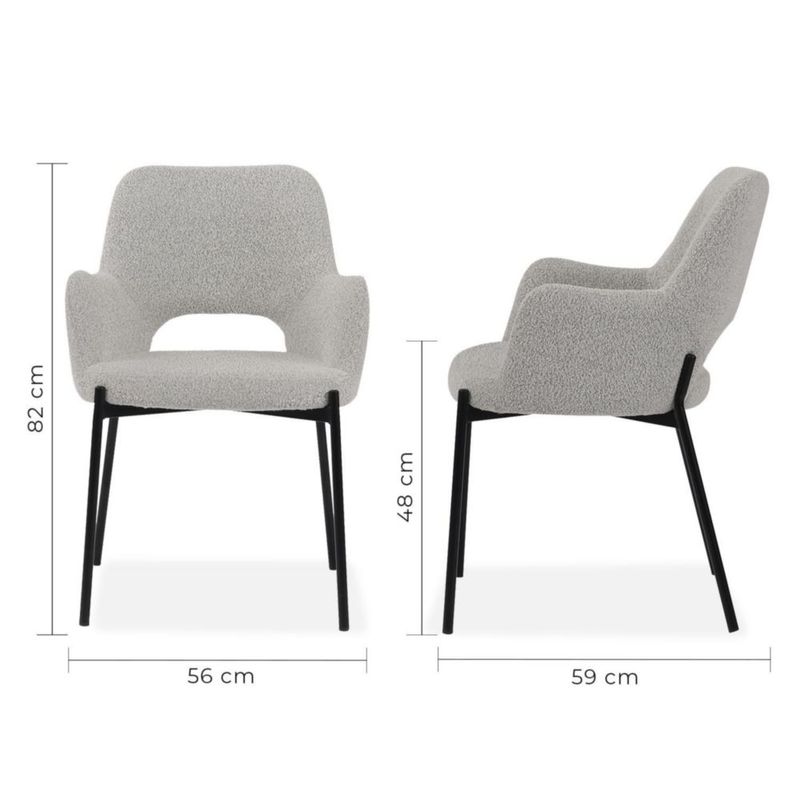 Set de 2 Sillas de Comedor Blanco Tapizadas Diseño Contemporáneo