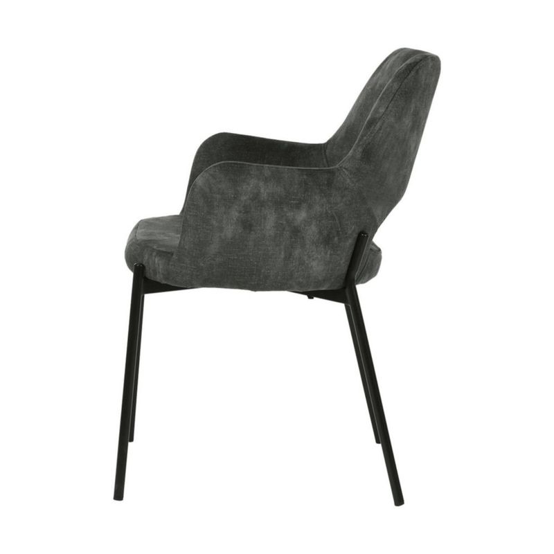 Set de 2 Sillas de Comedor Gris Tapizadas Diseño Contemporáneo