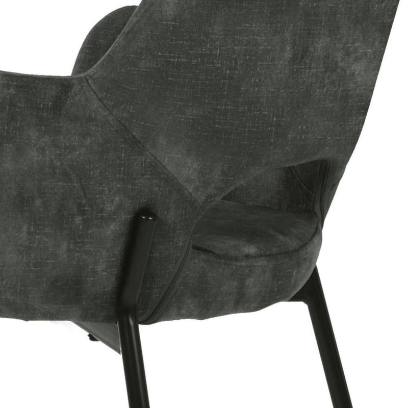 Set de 2 Sillas de Comedor Gris Tapizadas Diseño Contemporáneo