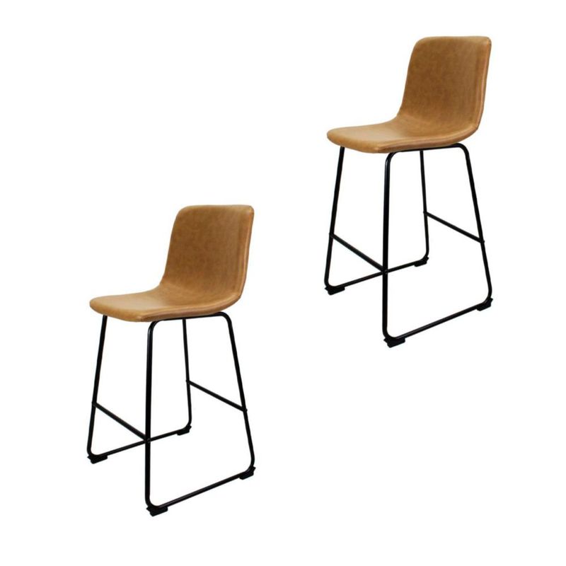 Set de 2 Bancos Altos para Barra Miel con Diseño Moderno