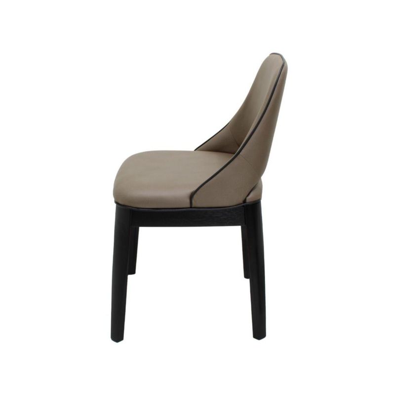 Set de 2 Sillas de Comedor Greige Tapizadas Diseño Contemporáneo