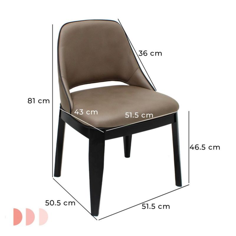 Set de 2 Sillas de Comedor Greige Tapizadas Diseño Contemporáneo