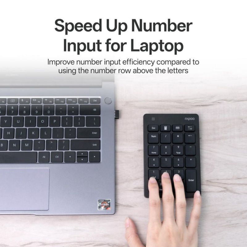 Teclado Numérico Inalámbrico Rapoo K50 de 22 Teclas USB‑A