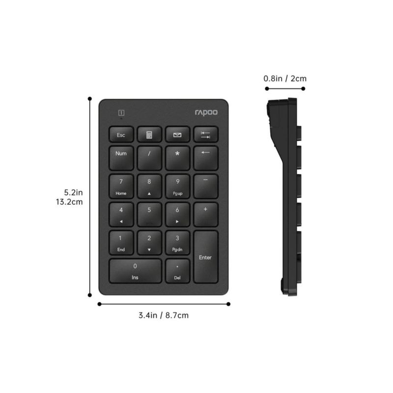 Teclado Numérico Inalámbrico Rapoo K50 de 22 Teclas USB‑A