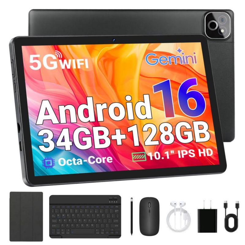 Tablet TT.KIDS Android 16 con 34 GB de RAM 128 GB de almacenamiento y Wi‑Fi 6