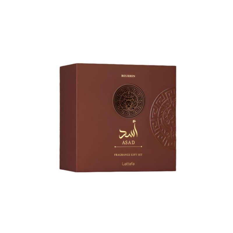 Set de Fragancia Lattafa Asad Bourbon 100 ml + 12 ml + 100 ml