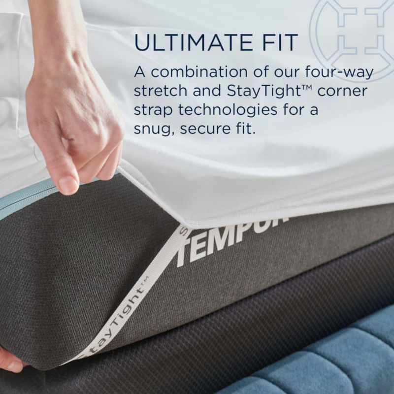 Juego de sábanas Tempur-Pedic King blanco de algodón egipcio