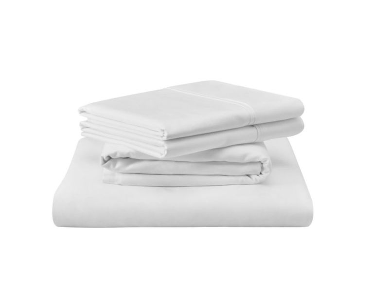 Juego de sábanas Tempur-Pedic King blanco de algodón egipcio